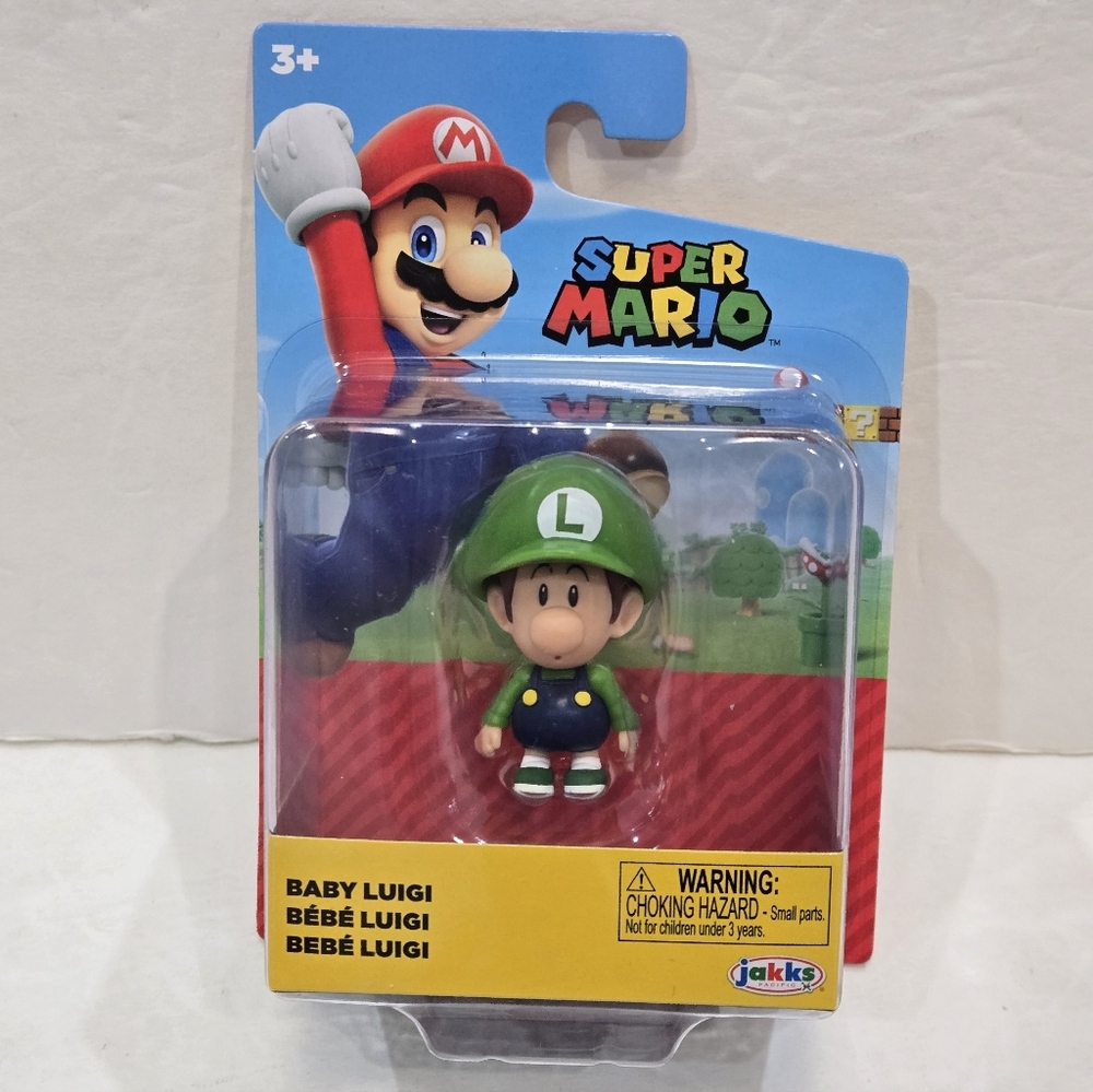 NEW Jakks 42544 BABY LUIGI 2.5 Inch Mini-Figure Super Mario Bros Nintendo toy